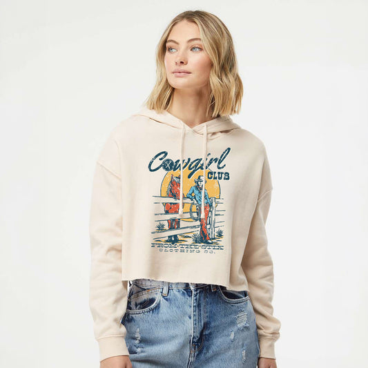 Cowgirl Club Women’s Lightweight Cropped Hoodie