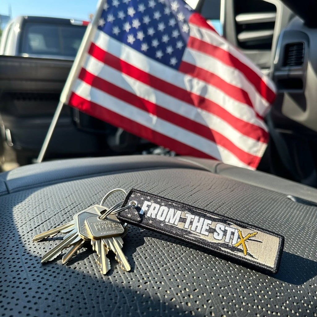 Rippin' Flag Key Tag