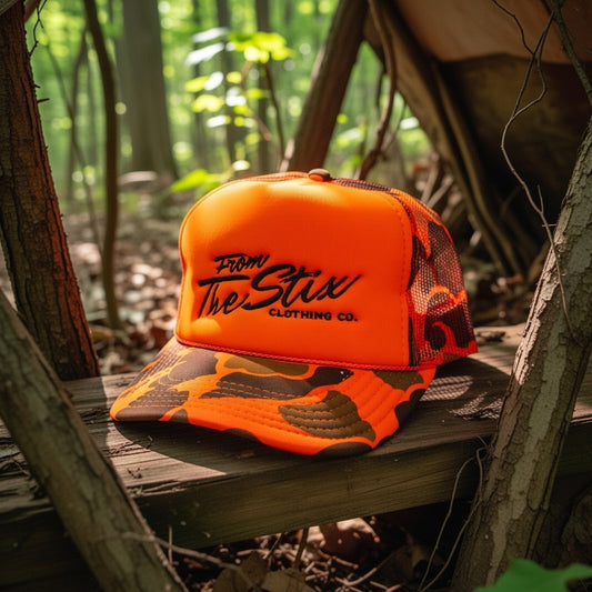 Blaze Orange Camo Hat
