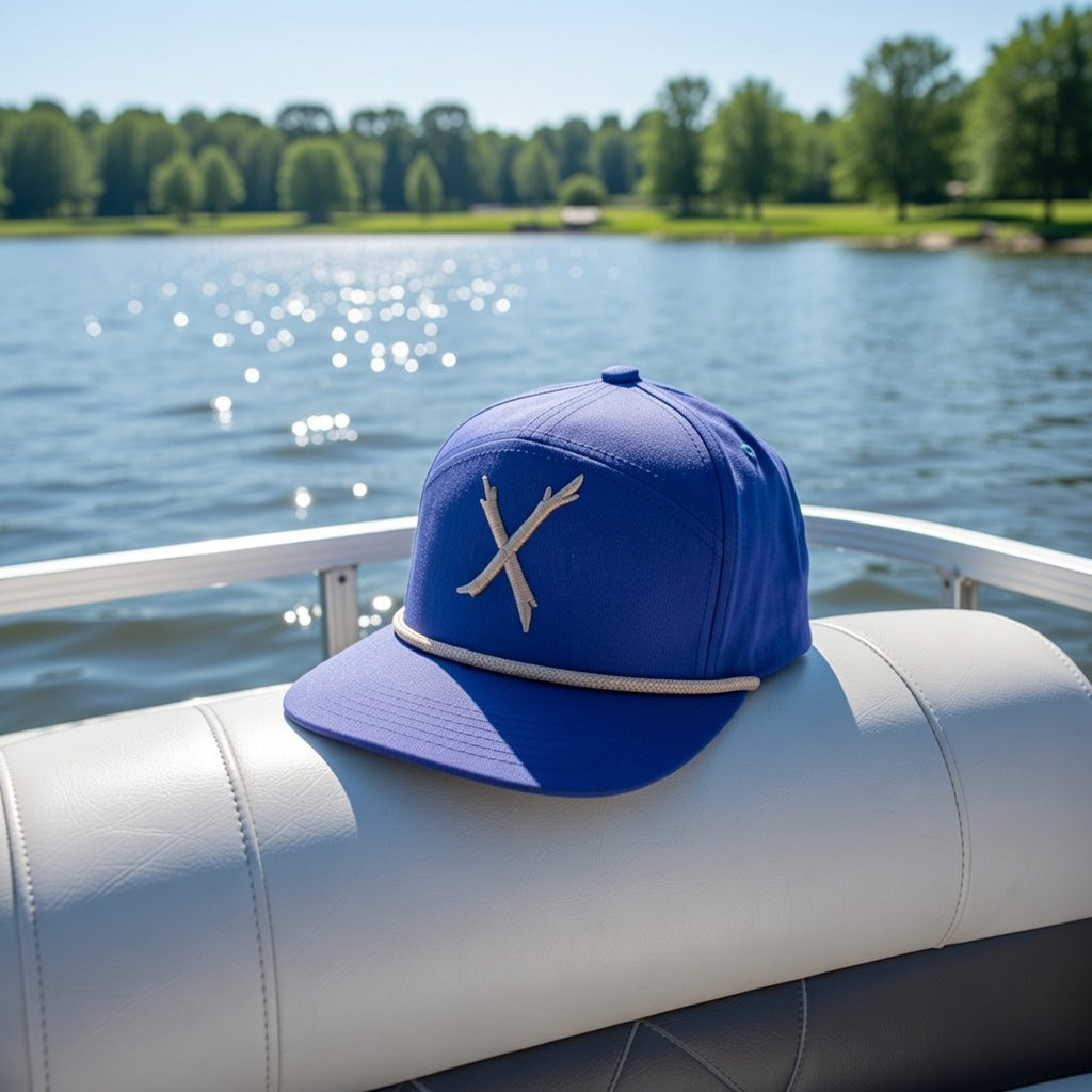 X Blue grey Rope Hat