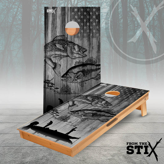 Rustic Fishing Cornhole Set