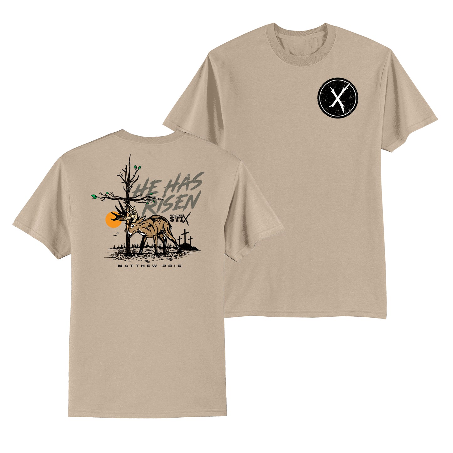 He Has Risen Buck Tall Tee