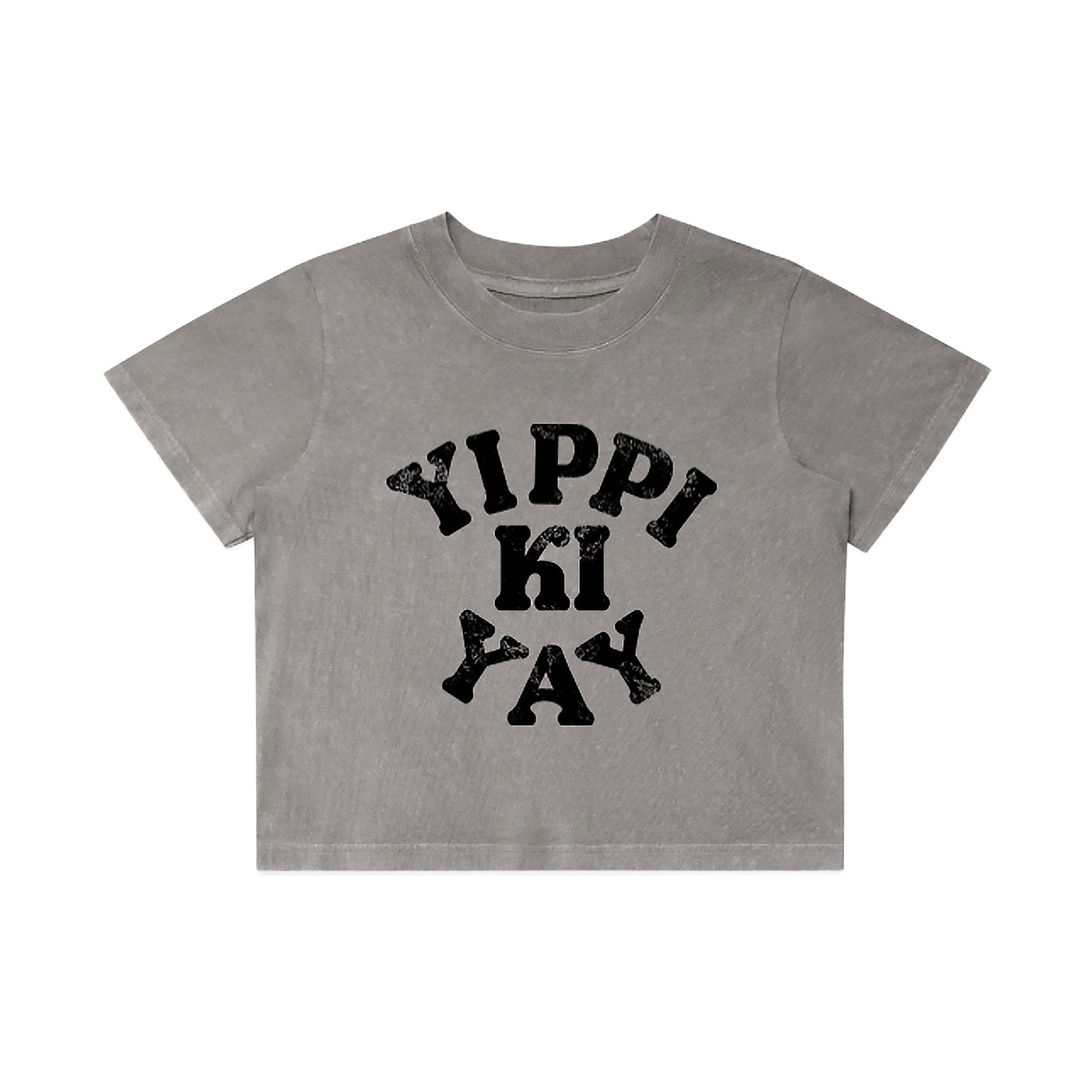 Yippi Ki Yay Stone Wash Heavy Crop